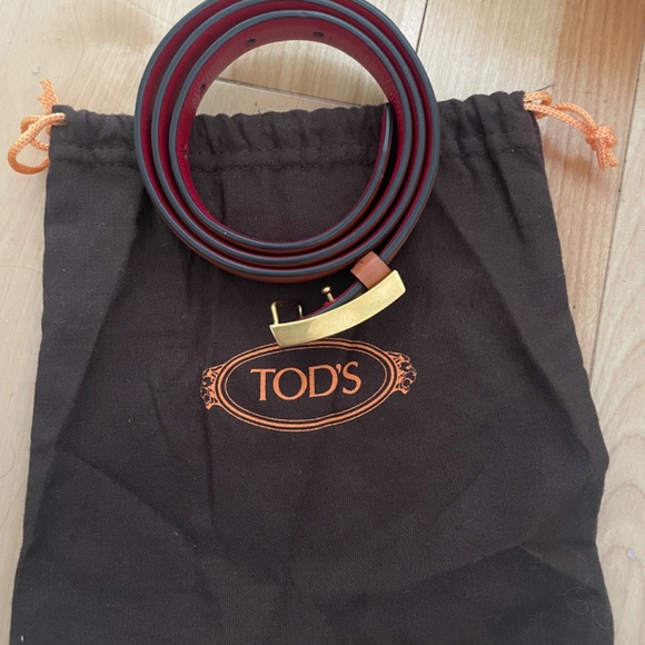 Tod’s leather brown/red belt - Picture 2 of 5